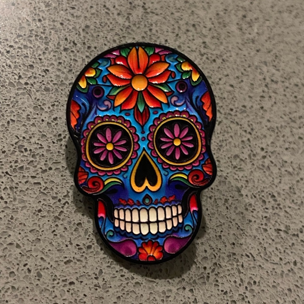 Colorful Sugar Skull Pin